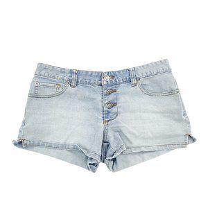 Roxy Jean Shorts Women's 5 29 Blue Denim Button